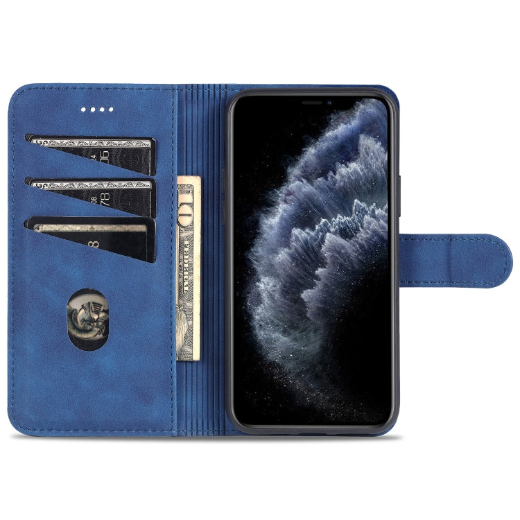 For iPhone 11 Pro AZNS Skin Feel Calf Texture Horizontal Flip Leather Casewith Card Slots & Holder & Wallet (Blue) - iPhone 11 Pro Cases by AZNS | Online Shopping UK | buy2fix