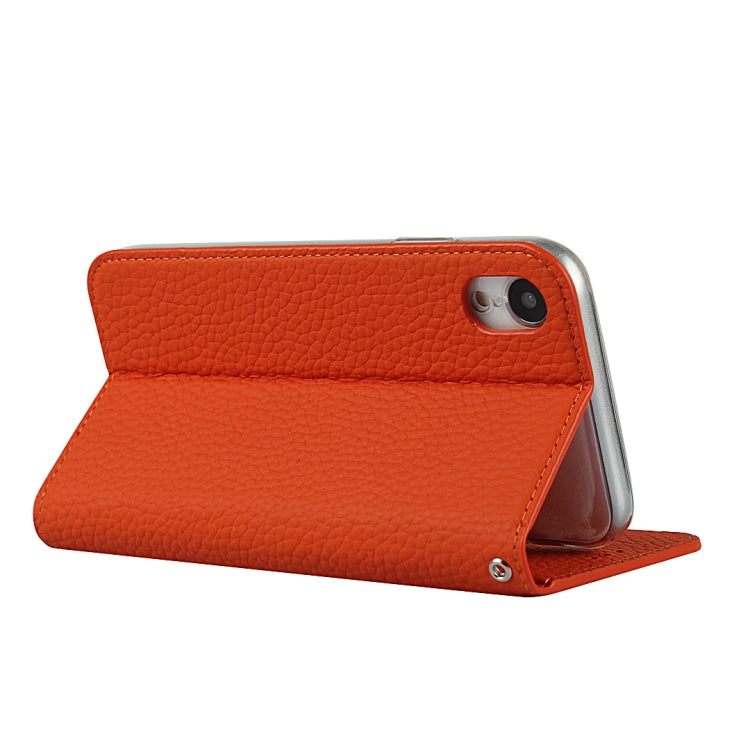 For iPhone XR Litchi Genuine Leather Phone Case(Orange) - More iPhone Cases by buy2fix | Online Shopping UK | buy2fix