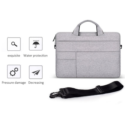 ND05SDJ Oxford Cloth + Nylon Laptop Portable Shoulder Bag, Size:14.1-15.4 inch(Hemp Gray) - 15 inch by buy2fix | Online Shopping UK | buy2fix