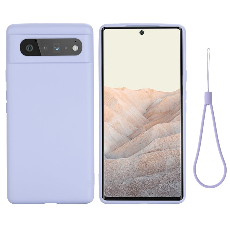 For Google Pixel 6 Pure Color Liquid Silicone Shockproof Full Coverage Case(Purple) - Mobile Accessories by buy2fix | Online Shopping UK | buy2fix