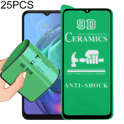 For Motorola Moto G10 25 PCS 9D Full Screen Full Glue Ceramic Film - Motorola Tempered Glass by buy2fix | Online Shopping UK | buy2fix