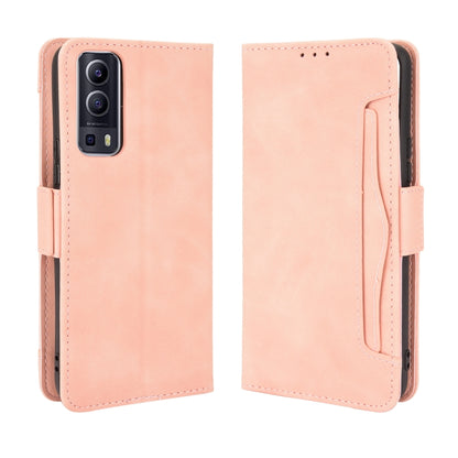 For vivo Y72 5G / iQOO Z3 5G Skin Feel Calf Pattern Horizontal Flip Leather Case with Holder & Card Slots & Photo Frame(Pink) - vivo Cases by buy2fix | Online Shopping UK | buy2fix