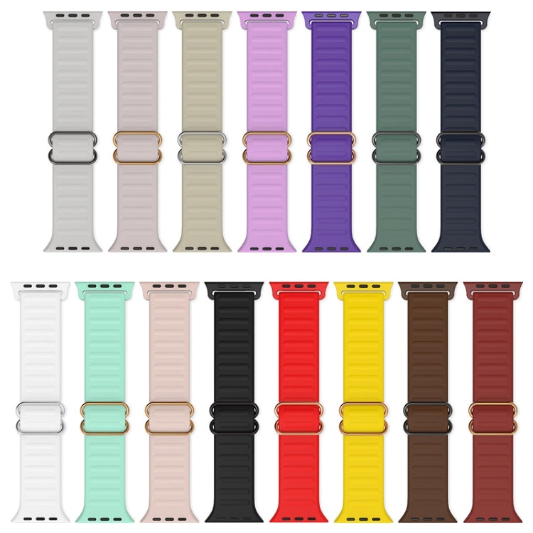 Japanese Word Buckle Silicone Watch Band For Apple Watch Series 9&8&7 41mm / SE 3&SE 2&6&SE&5&4 40mm / 3&2&1 38mm(Pine Needle Green) - Watch Bands by buy2fix | Online Shopping UK | buy2fix