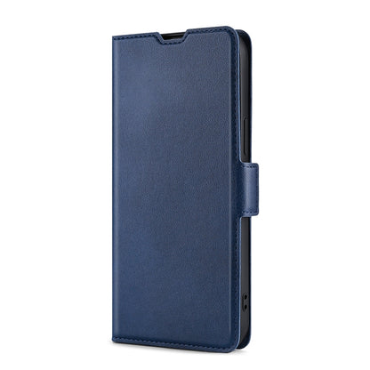 For iPhone 12 Pro Max Ultra-thin Voltage Side Buckle PU + TPU Horizontal Flip Leather Case with Holder & Card Slot(Blue) - iPhone 12 Pro Max Cases by buy2fix | Online Shopping UK | buy2fix