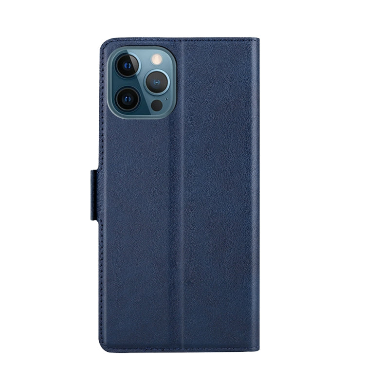 For iPhone 12 Pro Max Ultra-thin Voltage Side Buckle PU + TPU Horizontal Flip Leather Case with Holder & Card Slot(Blue) - iPhone 12 Pro Max Cases by buy2fix | Online Shopping UK | buy2fix