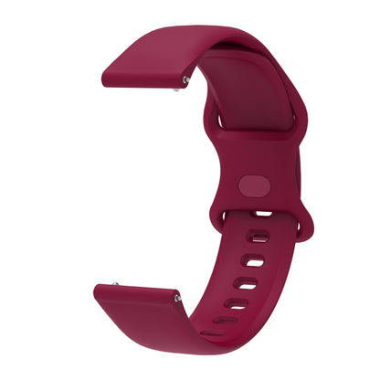 22mm For Apex 46mm /  Apex Pro / Ticwatch Pro 3 Universal Inner Back Buckle Perforation Silicone Watch Band(Wine Red) - Watch Bands by buy2fix | Online Shopping UK | buy2fix