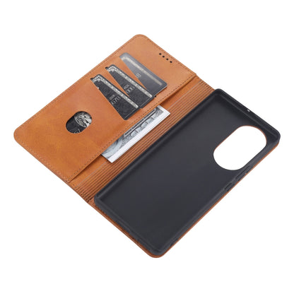 For Honor 50 AZNS Magnetic Calf Texture Horizontal Flip Leather Case with Card Slots & Holder & Wallet(Light Brown) - Honor Cases by AZNS | Online Shopping UK | buy2fix