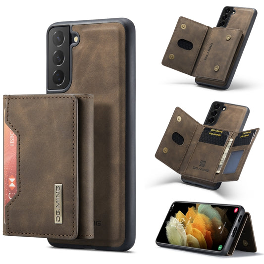 For Samsung Galaxy S21 FE DG.MING M2 Series 3-Fold Multi Card Bag Back Cover Shockproof Case with Wallet & Holder Function(Coffee) - Galaxy Phone Cases by DG.MING | Online Shopping UK | buy2fix