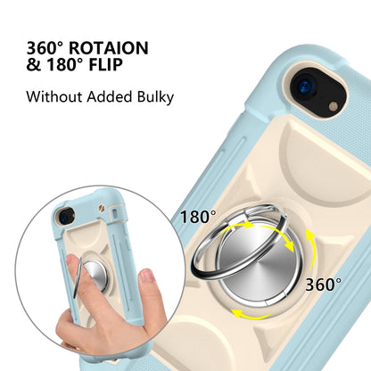 Shockproof Silicone + PC Protective Case with Dual-Ring Holder For iPhone 6/6s/7/8/SE 2022 / SE 2020(Ice Blue) - iPhone SE 2022 / 2020 / 8 / 7 Cases by buy2fix | Online Shopping UK | buy2fix