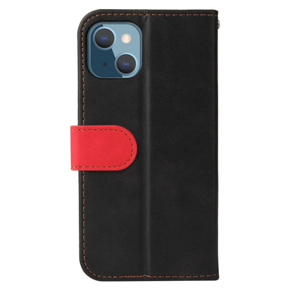 For iPhone 13 mini Business Stitching-Color Horizontal Flip PU Leather Case with Holder & Card Slots & Photo Frame (Red) - iPhone 13 mini Cases by buy2fix | Online Shopping UK | buy2fix