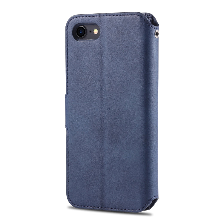 For iPhone 7 / 8 AZNS Calf Texture Magnetic Horizontal Flip PU Leather Case with Holder & Card Slots & Photo Frame(Blue) - iPhone SE 2022 / 2020 / 8 / 7 Cases by AZNS | Online Shopping UK | buy2fix