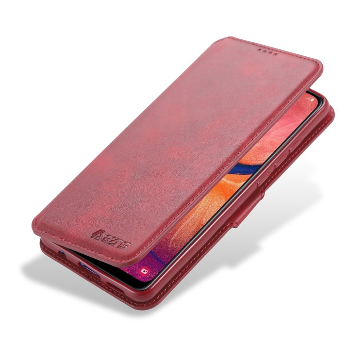 For  Galaxy A20e  AZNS Calf Texture Magnetic Horizontal Flip PU Leather Case with Holder & Card Slots & Photo Frame(Red) - Galaxy Phone Cases by AZNS | Online Shopping UK | buy2fix