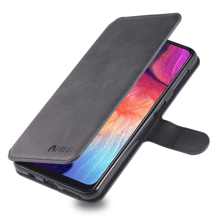 For Galaxy A70 / A7 2019 AZNS Calf Texture Magnetic Horizontal Flip PU Leather Case with Holder & Card Slots & Photo Frame(Black) - Galaxy Phone Cases by AZNS | Online Shopping UK | buy2fix