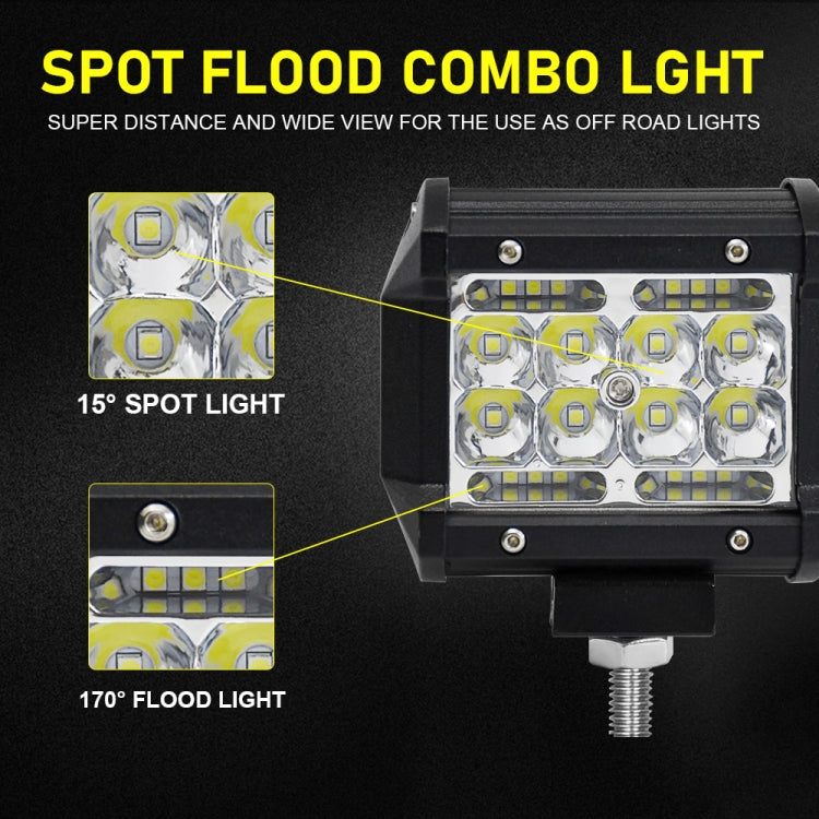 1 Pair D0060 E7 DC9-30V 6000K 6000LM 4 Inch 4 Rows Mixed Light Car Off-road Vehicle Working Light - In Car by buy2fix | Online Shopping UK | buy2fix