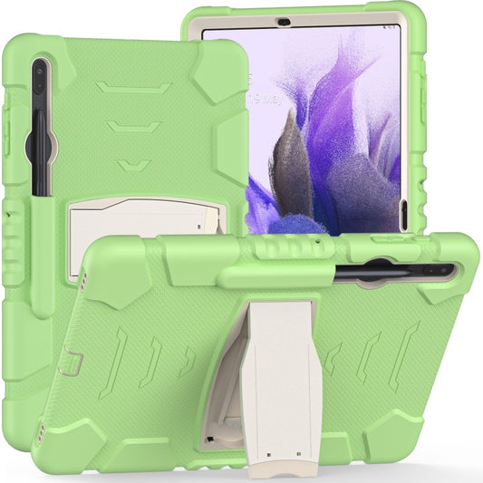 For Samsung Galaxy Tab S7+/ Tab S7 FE / Tab S8+ 3-Layer Protection Screen Frame + PC + Silicone Combination Case with Holder(Matcha Green) - Other Galaxy Tab PC by buy2fix | Online Shopping UK | buy2fix