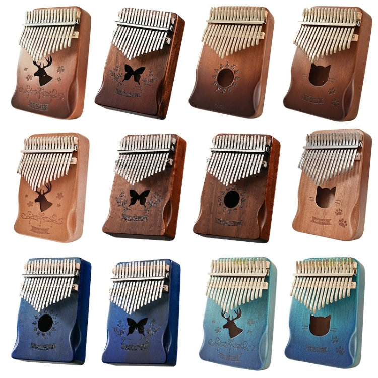 17 Tone Acacia Wood Thumb Piano Kalimba Musical Instruments(Coffee-Butterfly) - Keyboard Instruments by buy2fix | Online Shopping UK | buy2fix