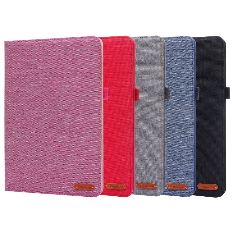 For Xiaomi Pad 5 / 5 Pro Horizontal Flip TPU + Fabric PU Leather Protective Case with Name Card Clip(Grey) - Mi Pad 5 / 5 Pro Cases by buy2fix | Online Shopping UK | buy2fix