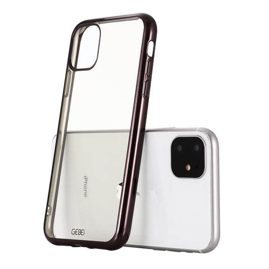 For iPhone 11 GEBEI Plating TPU Shockproof Protective Case(Black) - iPhone 11 Cases by GEBEI | Online Shopping UK | buy2fix