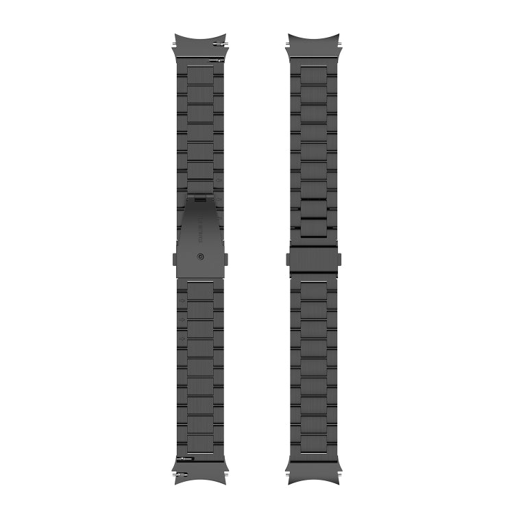 For Samsung Galaxy Watch4 / Watch4 Classic Three Strains Steel Watch Band(Black) - Smart Wear by buy2fix | Online Shopping UK | buy2fix