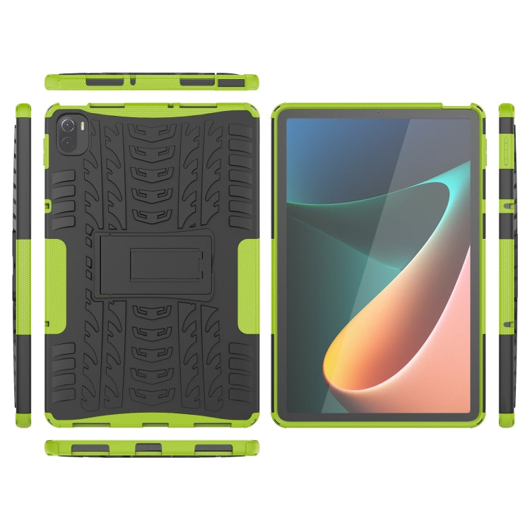 Tire Texture TPU + PC Shockproof Case with Holder For Xiaomi Pad 5 / 5 Pro(Green) - Xiaomi Accessories by buy2fix | Online Shopping UK | buy2fix