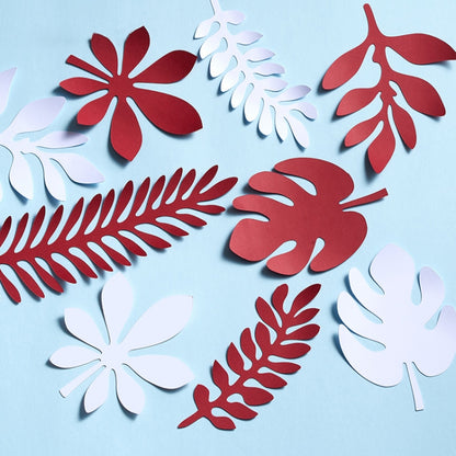 10 in 1 Creative Paper Cutting Shooting Props Tree Leaves Papercut Jewelry Cosmetics Background Photo Photography Props(Red) - Camera Accessories by buy2fix | Online Shopping UK | buy2fix