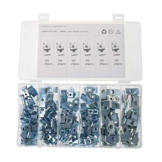 A6093 150 PCS Car M4/M5/M6 Fastener Clips Base U-shaped Clip Nut - In Car by buy2fix | Online Shopping UK | buy2fix