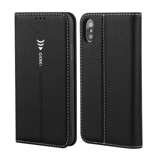 For iPhone XS / X GEBEI PU+TPU Horizontal Flip Protective Case with Holder & Card Slots(Black) - More iPhone Cases by GEBEI | Online Shopping UK | buy2fix