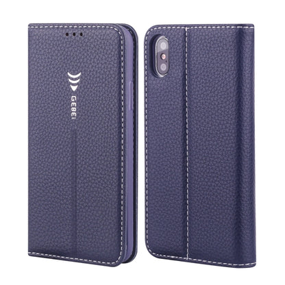 For iPhone XS Max GEBEI PU+TPU Horizontal Flip Protective Case with Holder & Card Slots(Blue) - More iPhone Cases by GEBEI | Online Shopping UK | buy2fix