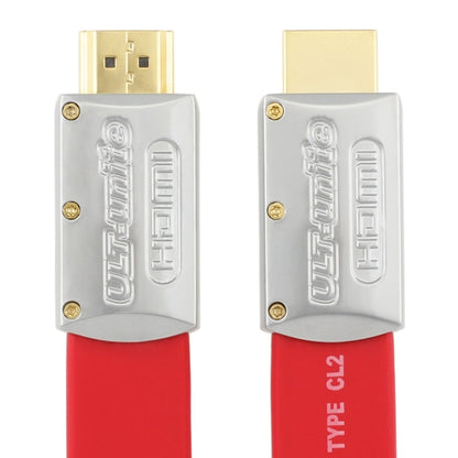 ULT-unite 4K Ultra HD Gold-plated HDMI to HDMI Flat Cable, Cable Length:3m(Red) - Cable by ult-unite | Online Shopping UK | buy2fix