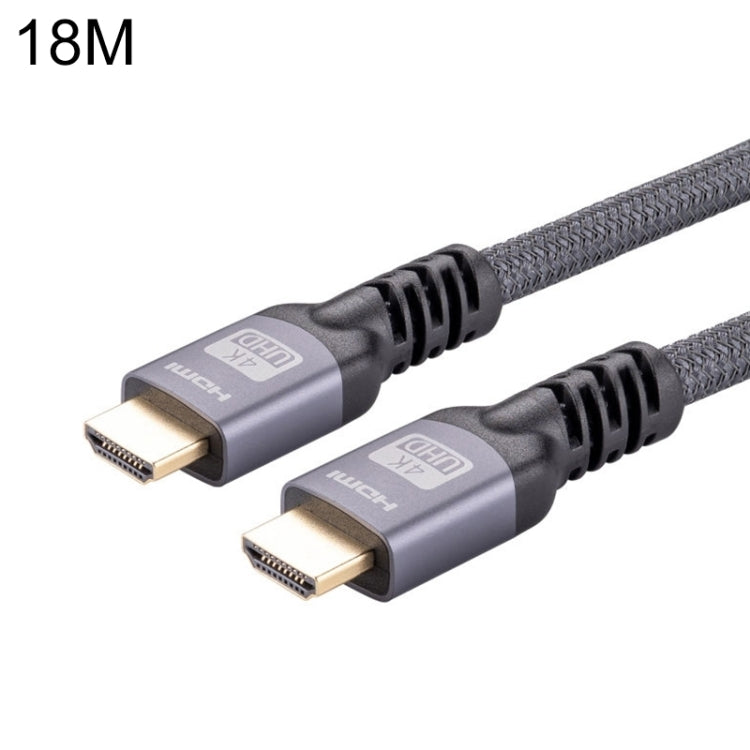 HDMI 2.0 Male to HDMI 2.0 Male 4K Ultra-HD Braided Adapter Cable, Cable Length:18m(Grey) - Cable by buy2fix | Online Shopping UK | buy2fix