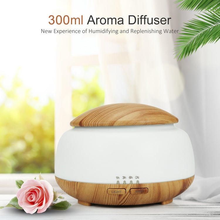 Wood Grain Humidifier Air Purifier Ultrasonic Atomization Household Aromatherapy Machine with Colorful LED Light Automatic Alcohol Sprayer, Plug Specification:EU Plug(Dark Brown) - Home & Garden by buy2fix | Online Shopping UK | buy2fix