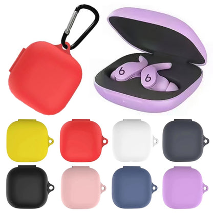Pure Color Silicone Earphone Protective Case with Hook For Beats Fit Pro(Light Purple) - Other Case by buy2fix | Online Shopping UK | buy2fix
