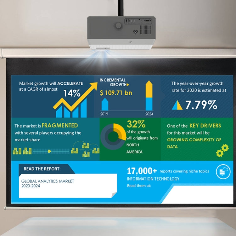 VIVIBRIGHT D5000 1920x1080P 420ANSI 6000Lumens LCD + LED HD Digital Projector, Screen Mirroring - Consumer Electronics by VIVIBRIGHT | Online Shopping UK | buy2fix