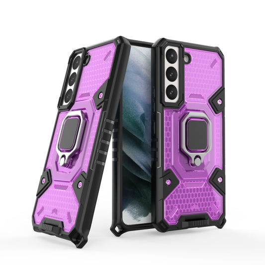 For Samsung Galaxy S22 5G Space PC+TPU Ring Holder Protective Phone Case(Purple) - Galaxy S22 5G Cases by buy2fix | Online Shopping UK | buy2fix