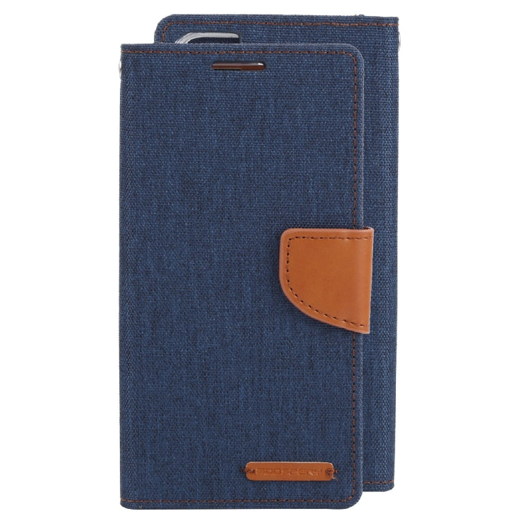 For Samsung Galaxy S22 5G GOOSPERY CANVAS DIARY Canvas Texture Leather Phone Case(Dark Blue) - Galaxy S22 5G Cases by GOOSPERY | Online Shopping UK | buy2fix