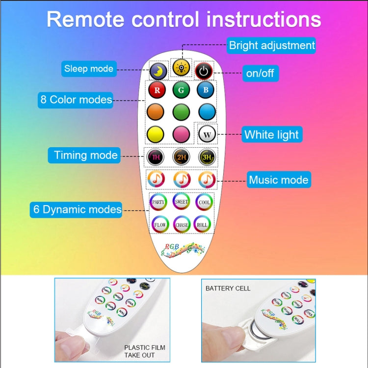 GVVOOHOME LED Symphony Remote Control Floor Atmosphere Light, Power Supply:USB -  by buy2fix | Online Shopping UK | buy2fix