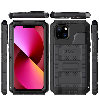 For iPhone 13 Shockproof Waterproof Dustproof Metal + Silicone Phone Case with Screen Protector(Black) - iPhone 13 Cases by buy2fix | Online Shopping UK | buy2fix