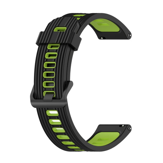 For Huawei Watch GT 3 42mm 20mm Two-color Stripe Silicone Watch Band(Black Lime Green) - Watch Bands by buy2fix | Online Shopping UK | buy2fix