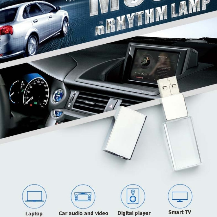 Crystal Flash Light Emitting USB 2.0 Flash Drive Car Music USB Flash Drive, Capacity:32GB(White) - USB Flash Drives by buy2fix | Online Shopping UK | buy2fix