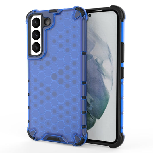 For Samsung Galaxy S22 5G Honeycomb PC + TPU Phone Case(Blue) - Galaxy S22 5G Cases by buy2fix | Online Shopping UK | buy2fix