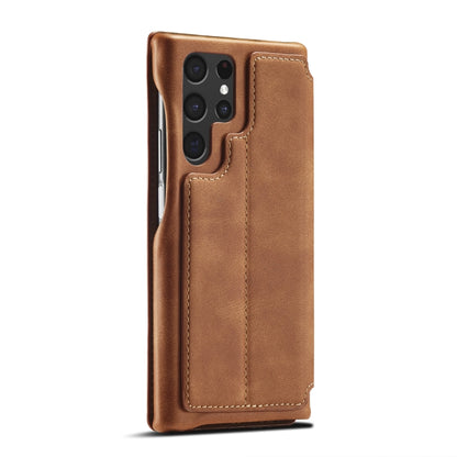 For Samsung Galaxy S22 Ultra 5G LC.IMEEKE Hon Ancient Series Horizontal Flip Leather Phone Case(Brown) - Samsung Accessories by LC.IMEEKE | Online Shopping UK | buy2fix