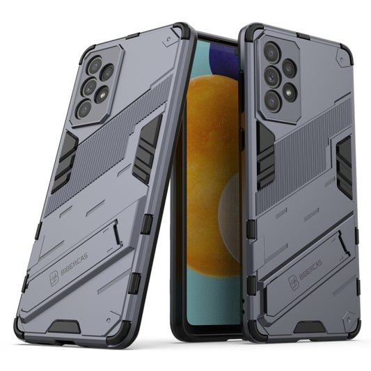 For Samsung Galaxy A73 5G Punk Armor 2 in 1 PC + TPU Shockproof Phone Case with Invisible Holder(Gray) - Samsung Accessories by buy2fix | Online Shopping UK | buy2fix