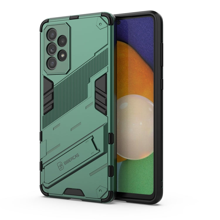 For Samsung Galaxy A73 5G Punk Armor 2 in 1 PC + TPU Shockproof Phone Case with Invisible Holder(Green) - Samsung Accessories by buy2fix | Online Shopping UK | buy2fix