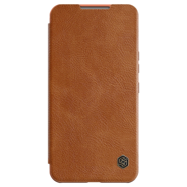 For Samsung Galaxy S22+ 5G NILLKIN QIN Series Pro Sliding Camera Cover Design Leather Phone Case(Brown) - Galaxy S22+ 5G Cases by NILLKIN | Online Shopping UK | buy2fix