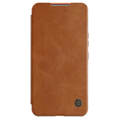 For Samsung Galaxy S22+ 5G NILLKIN QIN Series Pro Sliding Camera Cover Design Leather Phone Case(Brown) - Galaxy S22+ 5G Cases by NILLKIN | Online Shopping UK | buy2fix