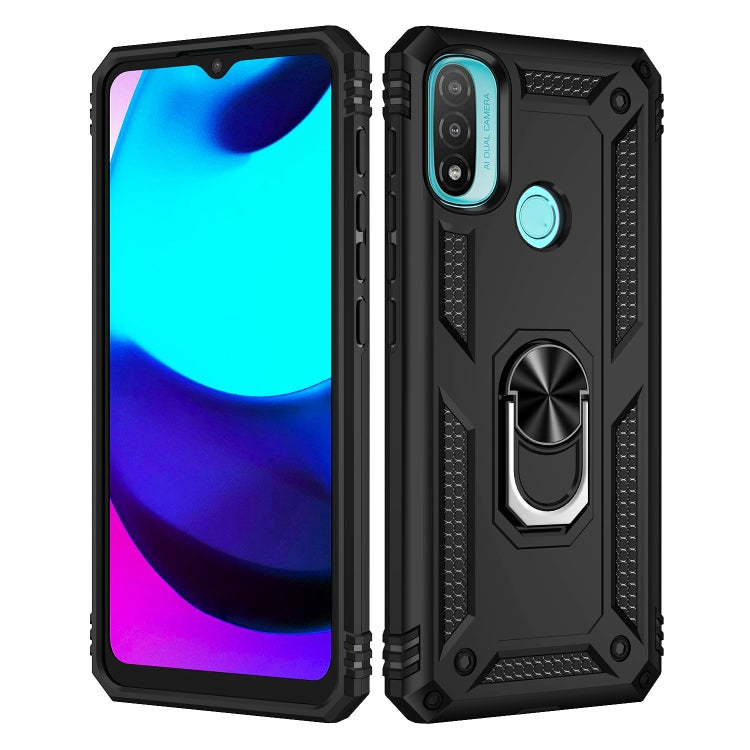 For Motorola Moto E20 / E30 / E40 Shockproof TPU + PC Holder Phone Case(Black) - Motorola Cases by buy2fix | Online Shopping UK | buy2fix