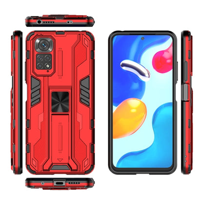 For Xiaomi Redmi Note 11 Global / Note 11S Supersonic PC + TPU Phone Case with Holder(Red) - Xiaomi Accessories by buy2fix | Online Shopping UK | buy2fix