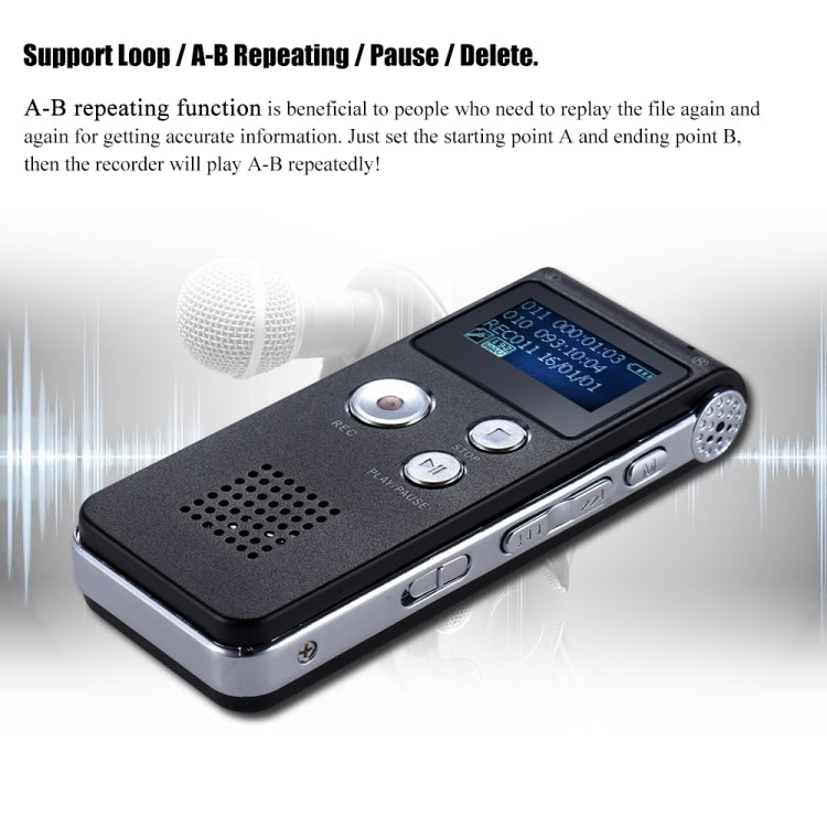 SK-012 4GB USB Dictaphone Digital Audio Voice Recorder with WAV MP3 Player VAR Function(Grey) - Consumer Electronics by buy2fix | Online Shopping UK | buy2fix