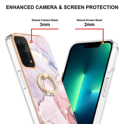 For OPPO A74 5G / A93 5G / A54 5G / A93s 5G Electroplating Marble Pattern IMD TPU Phone Case with Ring Holder(Rose Gold 005) - OPPO & vivo Accessories by buy2fix | Online Shopping UK | buy2fix