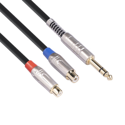 TC030YTR048-03 6.35mm Male to Dual RCA Female Bifurcated Audio Cable, Length: 30cm - Aux Cable by buy2fix | Online Shopping UK | buy2fix